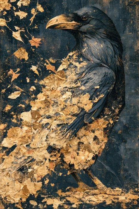Iconica - Gothic Raven Splendor - unique 1/1 XXL (150 x 100, Antiek en Kunst, Kunst | Schilderijen | Modern