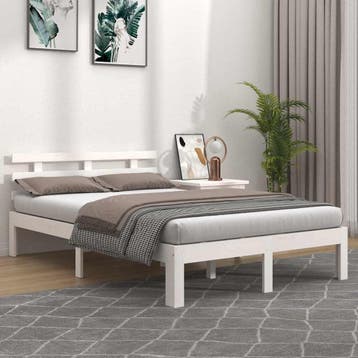 vidaXL Bedframe massief hout wit 180x200 cm, Huis en Inrichting, Verzenden, Nieuw