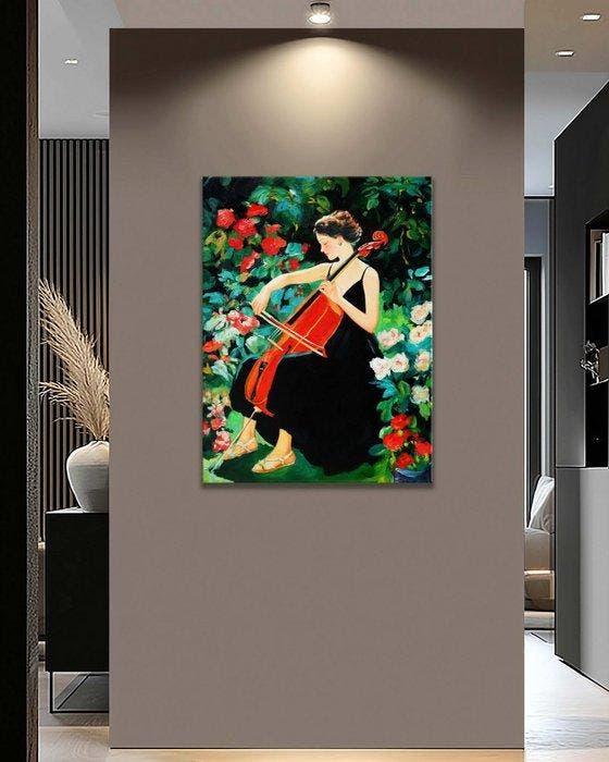 Matteo - Melody Among the Roses, Antiquités & Art, Art | Peinture | Moderne