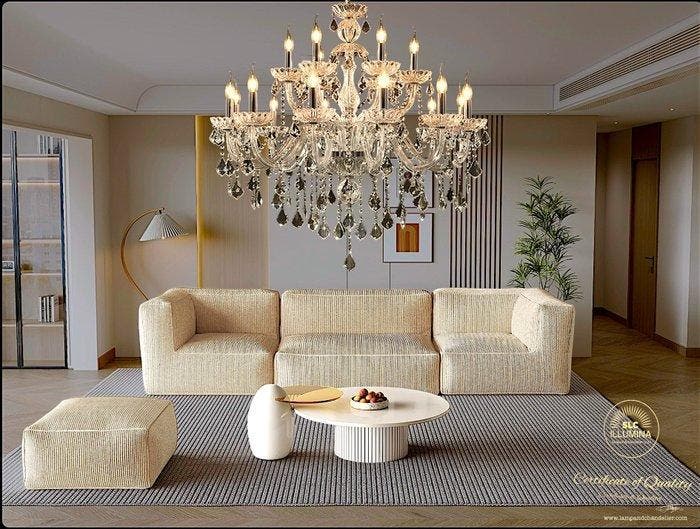 SLC Illumina - MG - Kroonluchter - MT 18 Luci - Kristal -, Antiquités & Art, Art | Objets design