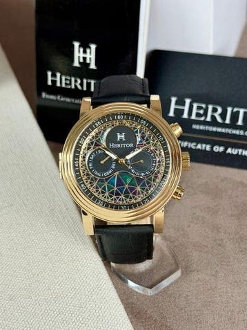 Heritor - Automatic Legacy - Day/Date - Gold/Black - Sans
