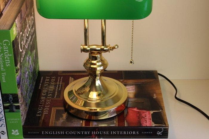 Lampe - Laiton, Verre, Antiquités & Art, Art | Objets design