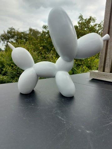 Statue, balloon dog white - 28 cm - polyrésine