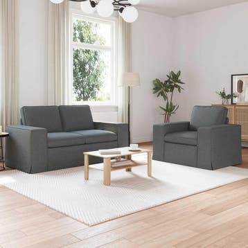 vidaXL bank / zetelstel 2 st Donkergrijs Stof, Verzenden, Nieuw