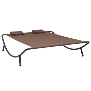 vidaXL Loungebed stof bruin, Verzenden