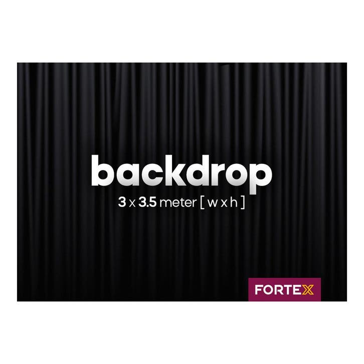 FORTEX Backdrop 3m (b) x 3,5m (h) zwart 320 gram/m², Muziek en Instrumenten, Licht en Laser, Verzenden
