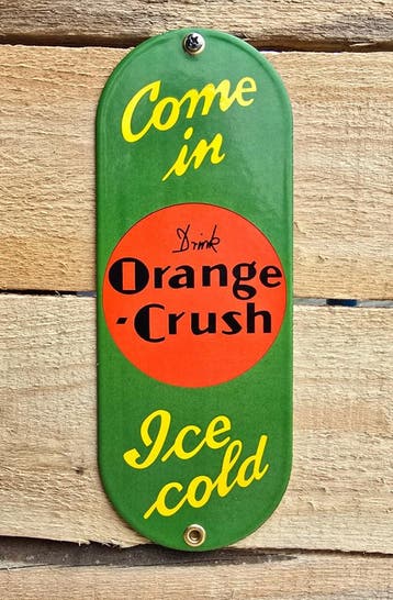 Emaille bord Orange Crush, Verzenden