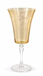 Flûte à champagne (12) - Verre, Plaqué or - 24k fait à la, Antiek en Kunst