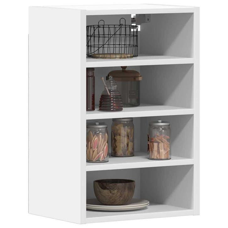vidaXL Bovenkast Riga 40x29,5x60 cm bewerkt hout wit, Huis en Inrichting, Kasten | Overige, Nieuw, Verzenden