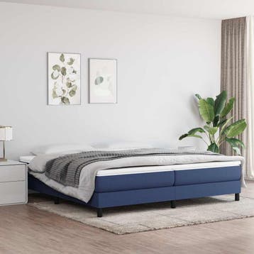 vidaXL Boxspring bed stof blauw 200x200 cm, Verzenden