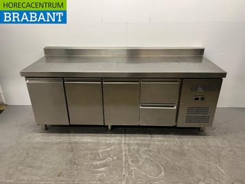 Établi réfrigéré en acier inoxydable 3 portes et 2 tiroirs, Verzenden, Nieuw in verpakking