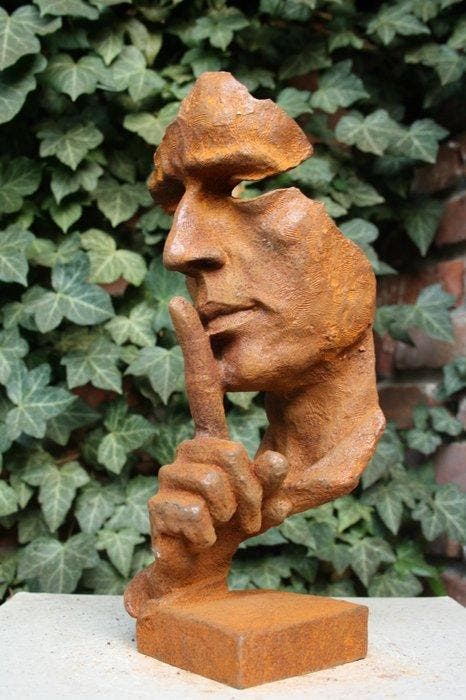 Sculpture, THE WHISPERER - 30 cm - Fonte, Antiek en Kunst, Kunst | Designobjecten