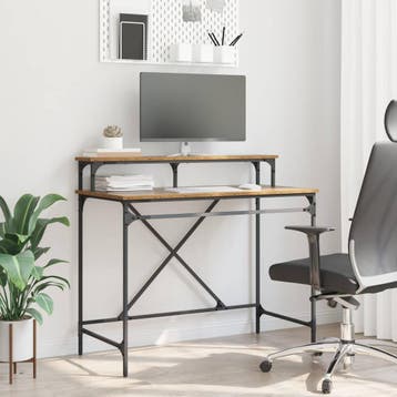 vidaXL Bureau Oud Hout 100 x 50 x 90 cm Bewerkt hout, Huis en Inrichting, Verzenden, Nieuw