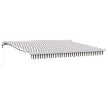 vidaXL Uitschuifbare luifel Lichtgrijs en wit 400 × 300 cm, Tuin en Terras, Zonneschermen, Verzenden, Nieuw