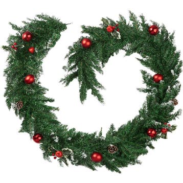 tectake Kerstslinger natuurgetrouw met ballen en dennenappel, Diversen, Kerst, Verzenden, Nieuw