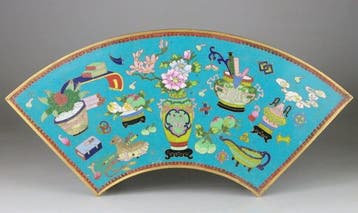 Rare Grande Boite Compartiments en Bronze Cloisonne et