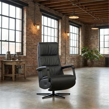 Leren relaxfauteuil met hartbalans Core - Toledo Nero, Ophalen of Verzenden
