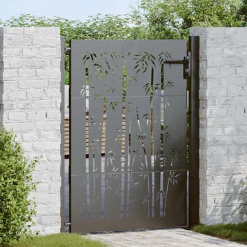 vidaXL Tuinpoort 110 x 155 cm Gepoedercoat staal Zwart, Tuin en Terras, Tuinpoorten, Verzenden, Nieuw