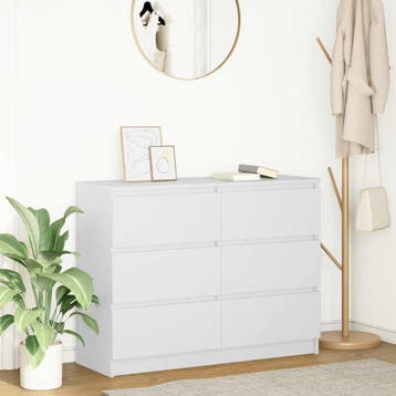 vidaXL Dressoir 100x35x76 cm spaanplaat wit, Verzenden, Nieuw