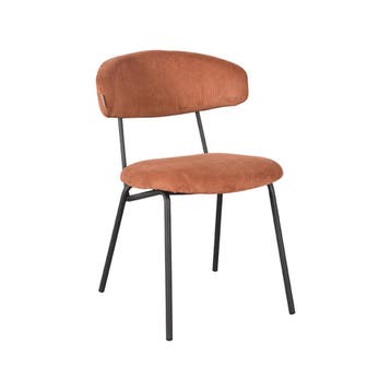 Stoel Zack | Rust | Ribcord | Zwart Metalen Frame | 2 stuks, Verzenden