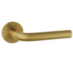 Deurklink Leona op rond rozet PVD goud, Nieuw