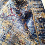 Tapis de luxe vintage bleu marine inspiré de Tabriz, avec un, Nieuw