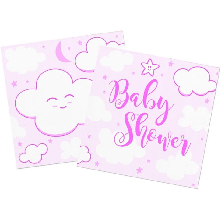 Babyshower Meisje Servetten 25cm 20st, Hobby & Loisirs créatifs, Articles de fête, Envoi