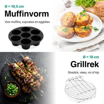 Airfryer Accessoires Complete Set - Ø 20 CM - 8 delig, Electroménager, Verzenden