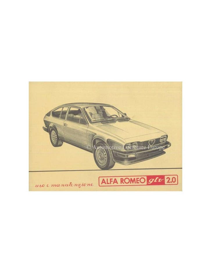 1983 ALFA ROMEO GTV 2.0 INSTRUCTIEBOEKJE ITALIAANS, Auto diversen, Handleidingen en Instructieboekjes