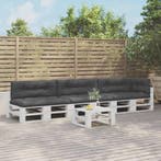 vidaXL Palletkussens 7 st stof zwart, Verzenden, Nieuw