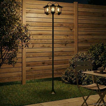 vidaXL Buiten Solar Lamp with LED Bulb Zwart, Verzenden