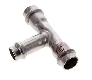 Tee Press Fitting - 15mm Femelle & 18mm - Acier inoxydable, Bricolage & Construction, Verzenden