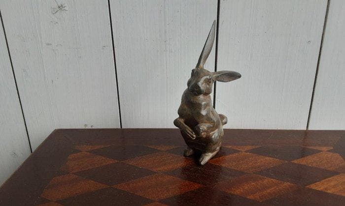 P.Chenet - Beeld, Konijn - 14.5 cm - Brons, Antiquités & Art, Curiosités & Brocante