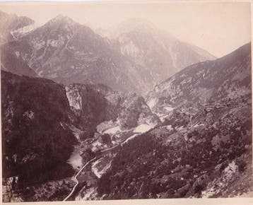 Sommer - 1870 Vintage Large Albumen Switzerland Gotthardbahn