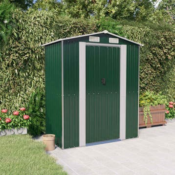 vidaXL Tuinschuur 192x108x223 cm gegalvaniseerd staal groen, Verzenden