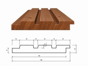 Thermowood Vuren Triple Rhombus Gevelbekleding Wandbekleding, Bricolage & Construction, Bois & Planches, Ophalen of Verzenden