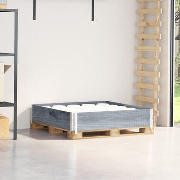 vidaXL Palletopzetrand 100x100 cm massief grenenhout grijs, Verzenden