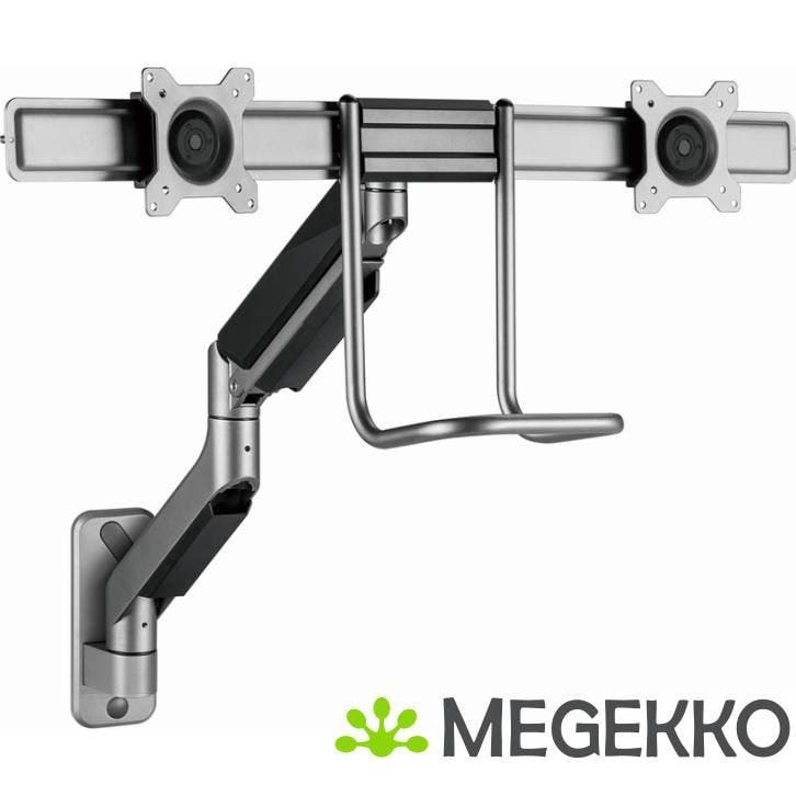 Gembird Monitorarm met Gasveer en Muurbevestiging voor 2, Audio, Tv en Foto, Televisiebeugels, Nieuw, Verzenden