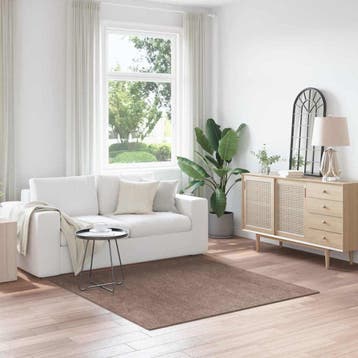 vidaXL Antislip Shaggy Tapijt Bruin 160 x 160 cm PP, Huis en Inrichting, Stoffering | Tapijten en Vloerkleden, Verzenden, Nieuw
