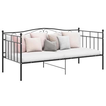 vidaXL Slaapbank metaal zwart 90x200 cm, Verzenden, Nieuw