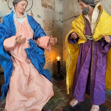 sculptuur, Pastori San Giuseppe e Santa Maria - Presepe, Antiek en Kunst