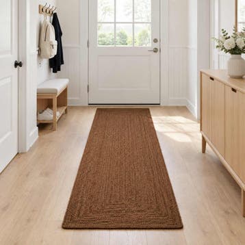 vidaXL Gebied Tapijt Grijs 60 x 250 cm Jute, Verzenden