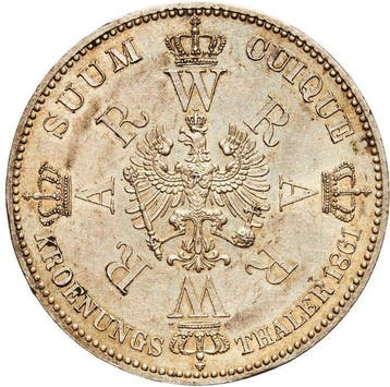 Duitsland, Pruisen Willem I. 1 Thaler (taler) 1861 - GBCA