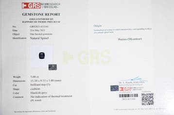 Spinelle - 5.68 ct - GRS (Laboratoire Gem Research Swiss)