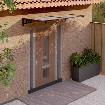 vidaXL Deurluifel 199x90 cm polycarbonaat zwart, Verzenden
