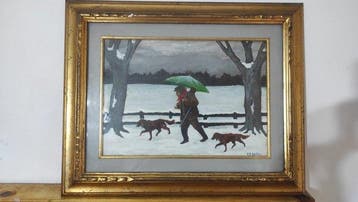 Athos Rogero Natali (1881-1976) - Bracconiere sulla neve