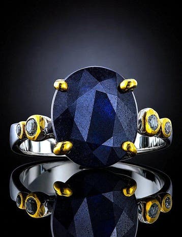 Sans prix de réserve - Bague Bague en saphir bleu naturel -, Nieuw