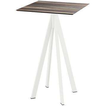 Statafel | INFINITY | HPL/RVS | Houtlook Blad | Wit Frame |, Verzenden