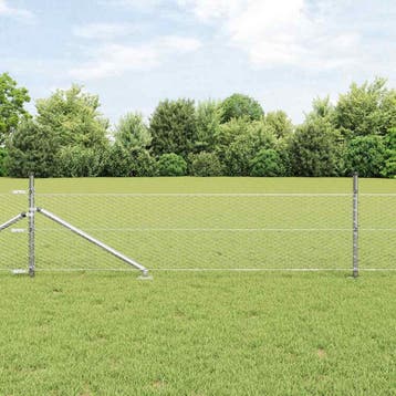 vidaXL zeshoekig gaasgek met palen 25 x 0,8 m Gegalvaniseerd, Verzenden
