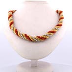 Parure - 18 karaat Geel goud Koraal - Parel